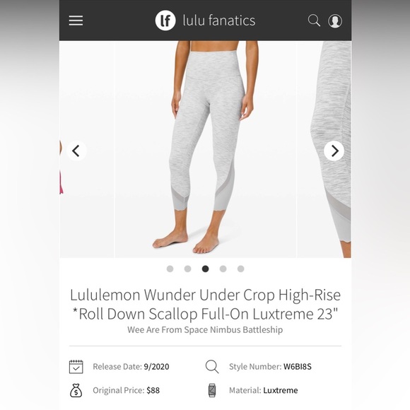 Lululemon HR Wunder Under Crop Leggings 23” - Picture 1 of 9